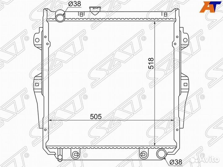 Радиатор Toyota Land Cruiser Prado (J70) 87-96