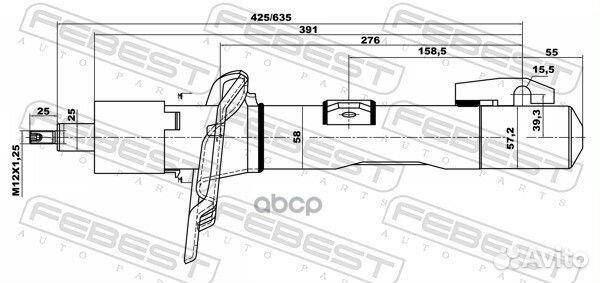 Амортизатор передний ford transit 2014- 21110-003F