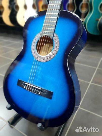 Синяя Классическая гитара 4/4 Новая