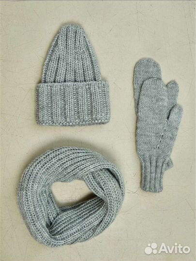 Комплект варежки снуд шапка