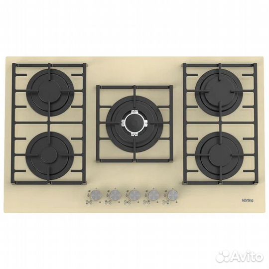 Газовая варочная панель Korting HGG 9835 CTB (беже