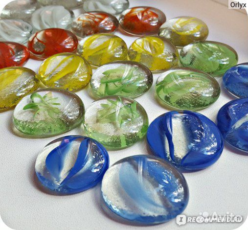 Декоративные камешки марблс 25-30 мм в цветы