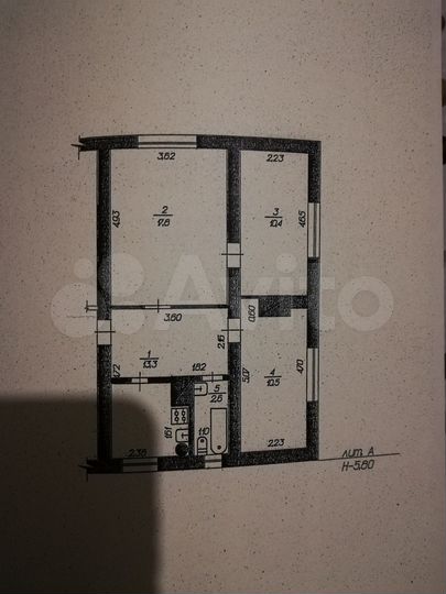 3-к. квартира, 54,6 м², 2/2 эт.