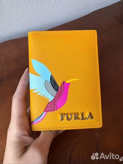Обложка для паспорта furla птичка и цветок