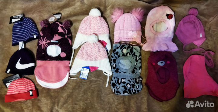 Новые шапки, шлемы, 46-48-50-52, шерсть/акрил, хб