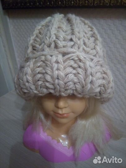 Шапка вязанная, крупной вязки(зима)