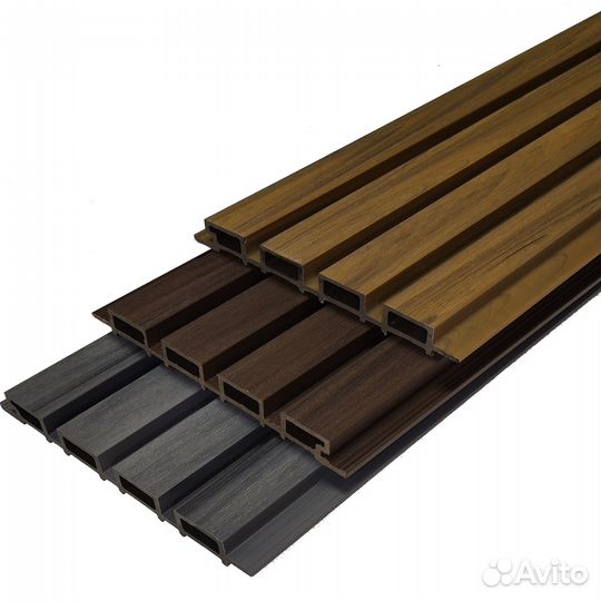 Фасадные реечные панели из дпк