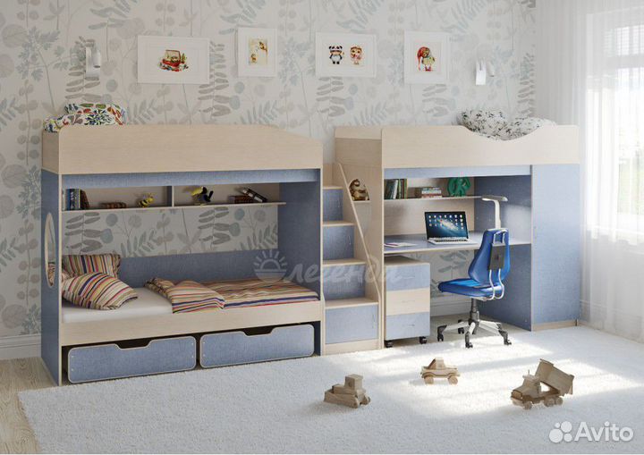 Кровати для троих детей Легенда 10.6