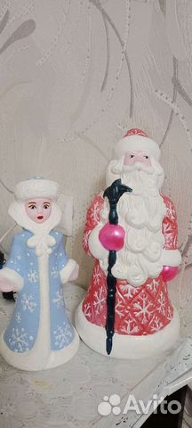 Дед мороз и снегурочка, гирлянда СССР фонарики