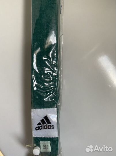 Пояс на кимано, Адидас, зеленый, 280см