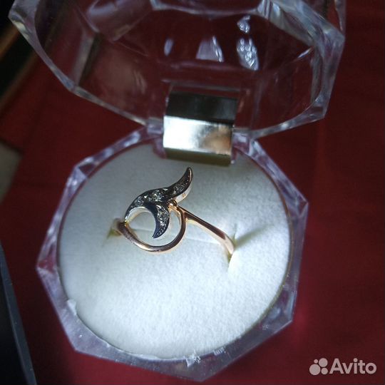Золотое кольцо СССР, с бриллиантами. 583 пр.17,5