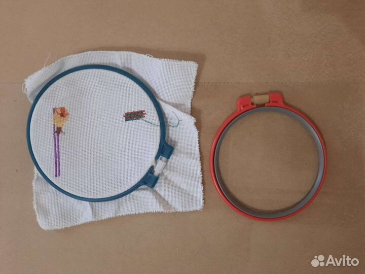 Нитки мулине пяльцы канва