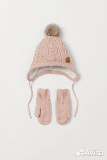 Комплект шапка, варежки H&M, новая 62-98