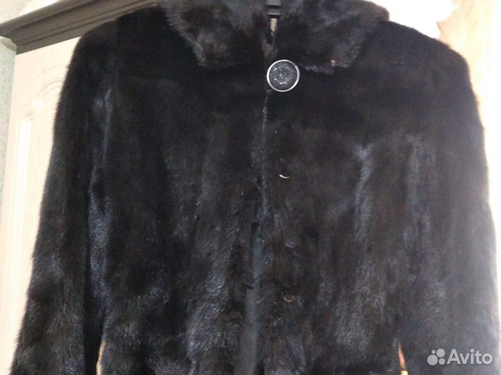 Шуба норковая с капюшоном 46 48 бу