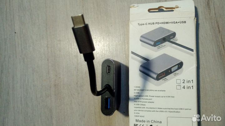Переходник видео для телефонов Type-C - hdmi- VGA