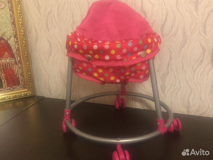 Качeли, ходунки и столик для кормления для кукол