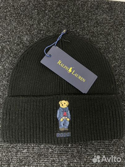 Шапка с мишкой Polo Ralph Lauren premium