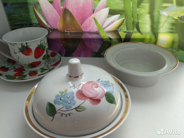 Масленка и основание от маслёнки