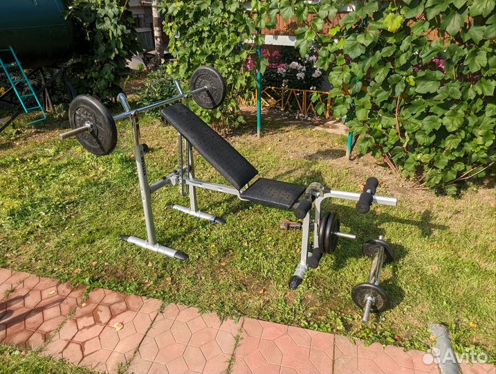 Скамья для жима со стойками и штангой