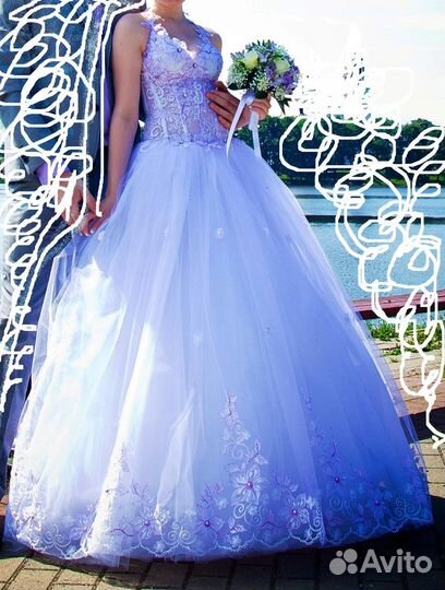 Платье свадебное/бальное/нарядное. Размер 42-44