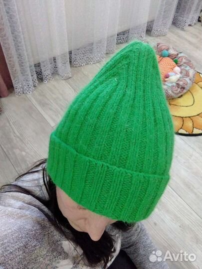 Шапка из пушистой пряжи