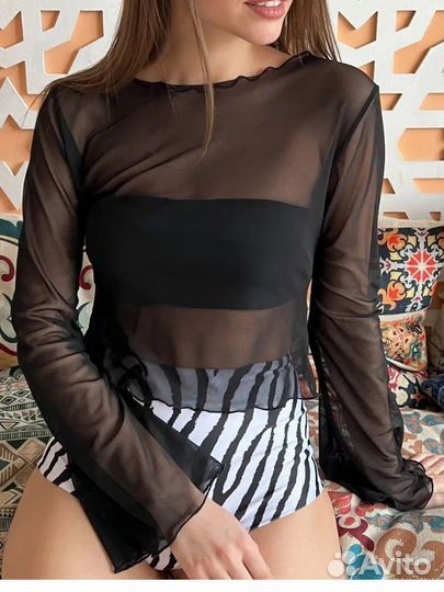 Сетчатый лонгслив