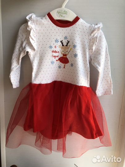 Платье Боди новогоднее 74