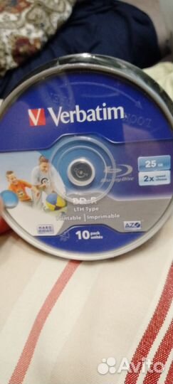 Bluray диски Verbatim 10шт, новые 25gb 2x