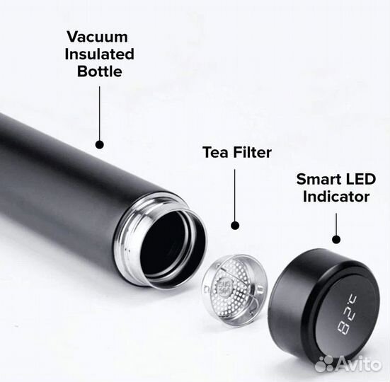 Умный термос из нержавеющей стали с дисплеем