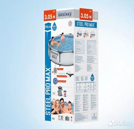 Бассейн каркасный Bestway, 305 х 76, с насосом