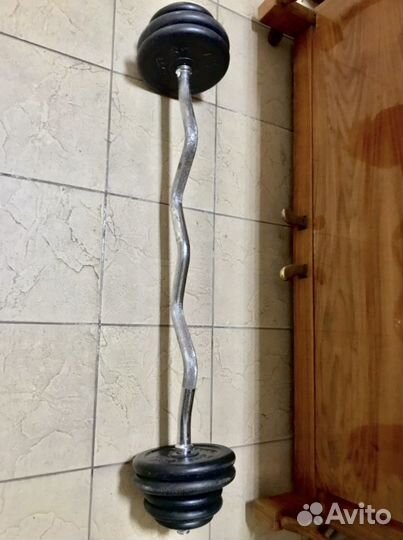 Скамья для жима Domyos BM120 со штангой