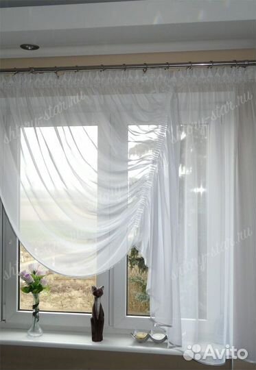 Кухонные шторы из тюля Линда