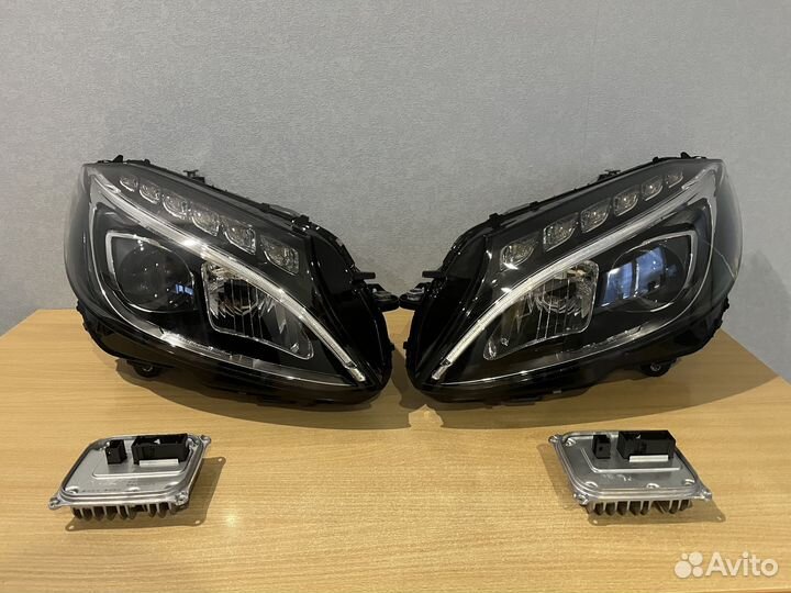 Фары Mercedes w205 дорестайлинг всборе с блоками