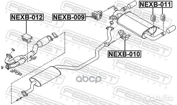 Подушка крепления глушителя nexb011 Febest