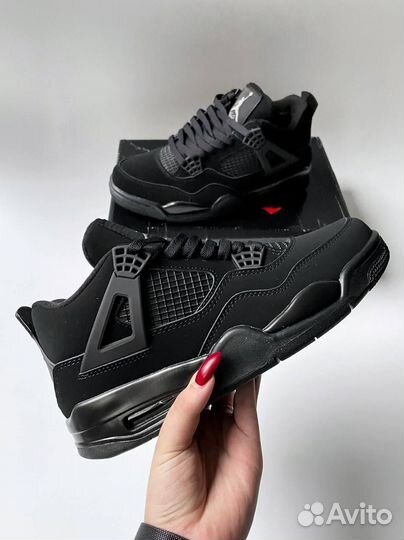 Nike air jordan 4 black cat зимние