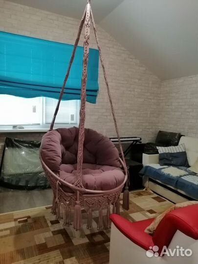 Подвесное кресло-гамак. качели макраме