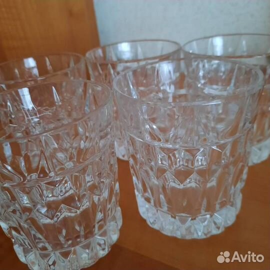 Рюмки и стаканы хрустальные 6 шт