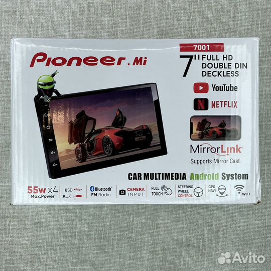 Магнитола Pioneer 2Din с дисплеем 7