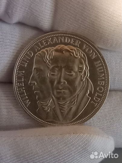 Монета серебро Германия 5 марок 1967г