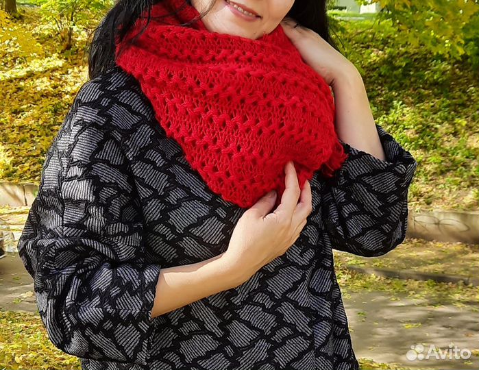 Шарф женский палантин вязаный