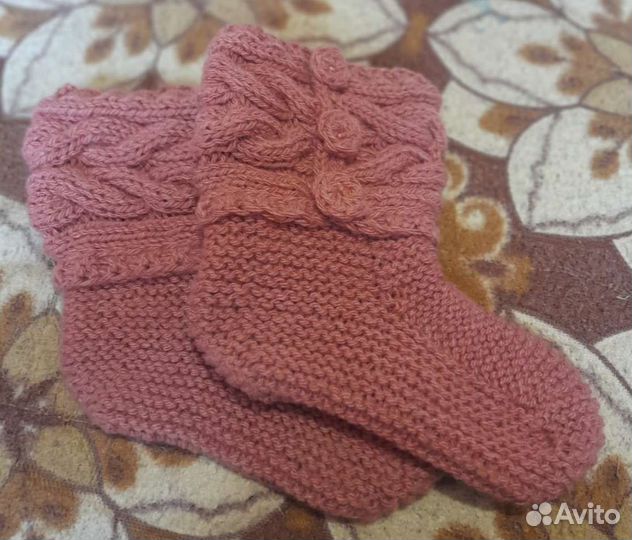 Вязаные носки - сапожки ручной работы