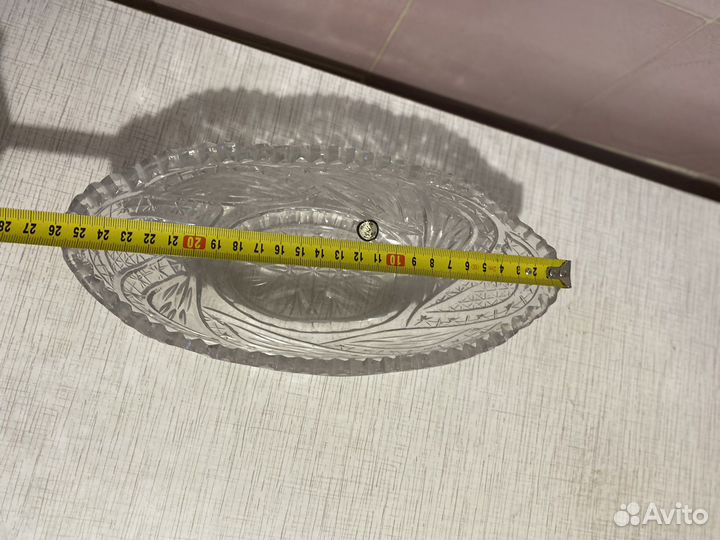 Хрустальный салатник -ладья