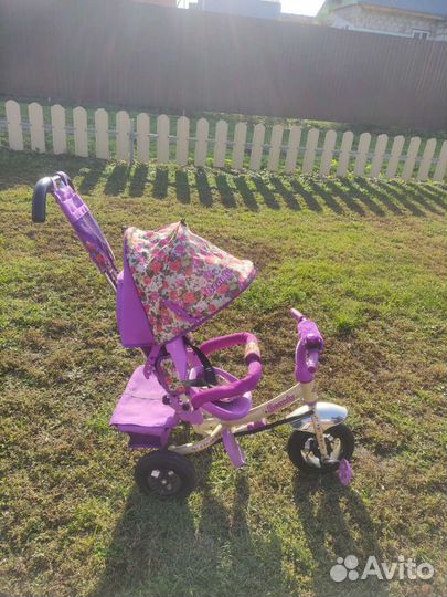 Детский велосипед с родительской ручкой+беговел