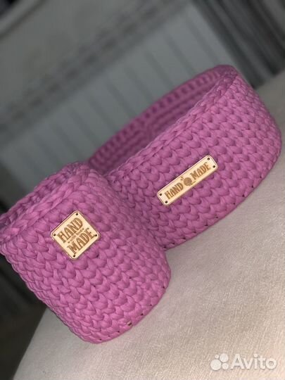 Набор вязаных интерьерных корзинок для хранения