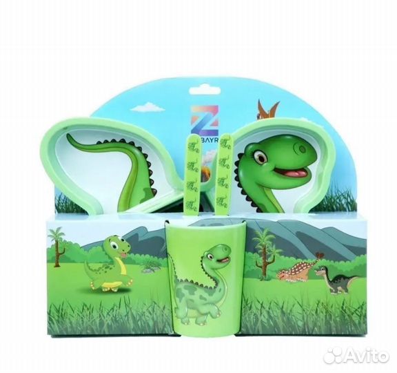 Набор детской посуды из бамбука