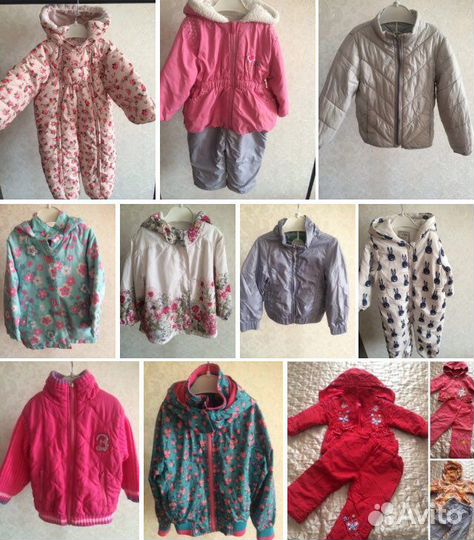 Верхняя одежда для девочки с 1 годика до 4 лет