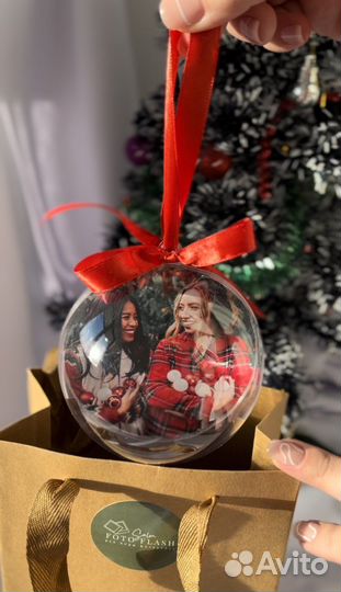 Новогодние ёлочные шары с фото