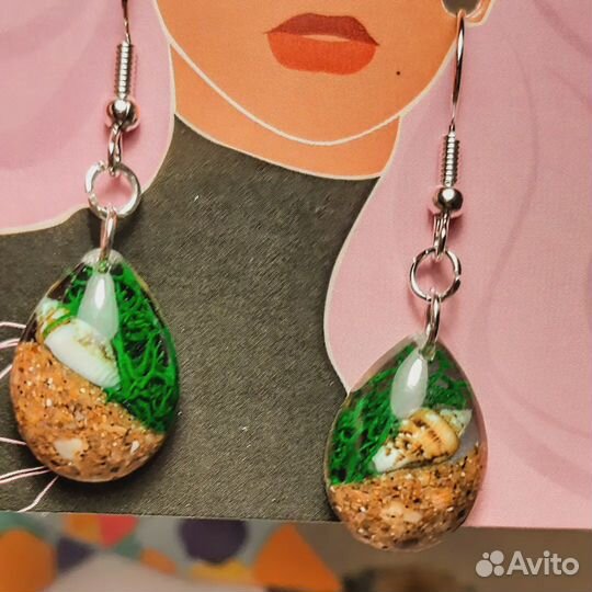 Серьги из эпоксидной смолы