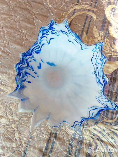 Ваза для фруктов цветное стекло