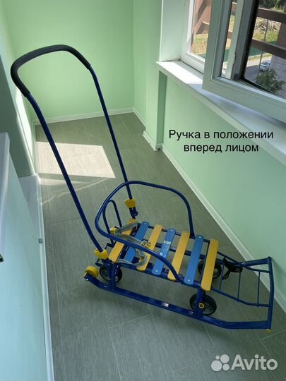 Санки на колесах с теплой подстилкой